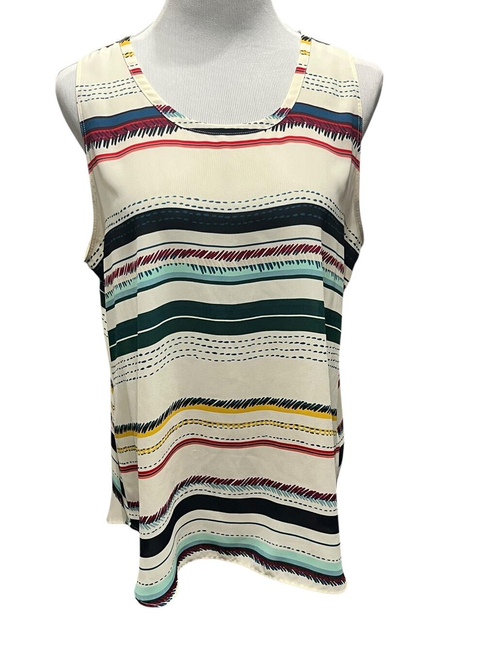 Van Heusen striped sleeveless professional blouse top SIZE XL